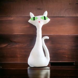 Mid Century Modern Cat Pillow, MCM Decor, Plush Cat, Atomic Cat, Throw Pillow